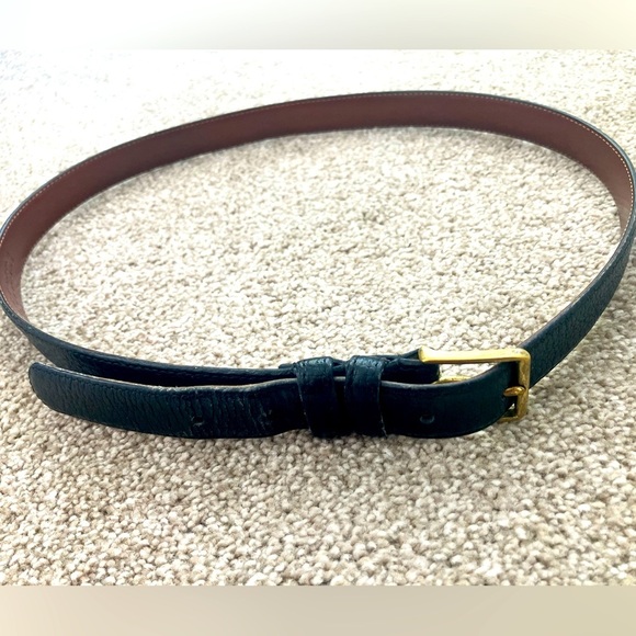 COACH Black Leather Belt Brass Buckle Size 36 - Picture 1 of 3